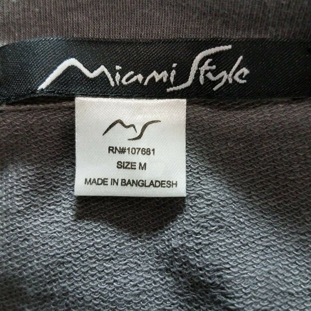 𝅺MIAMI Style Comfy Crewneck Sweatshirt Medium Los Angeles California Gray Pink - Picture 7 of 8